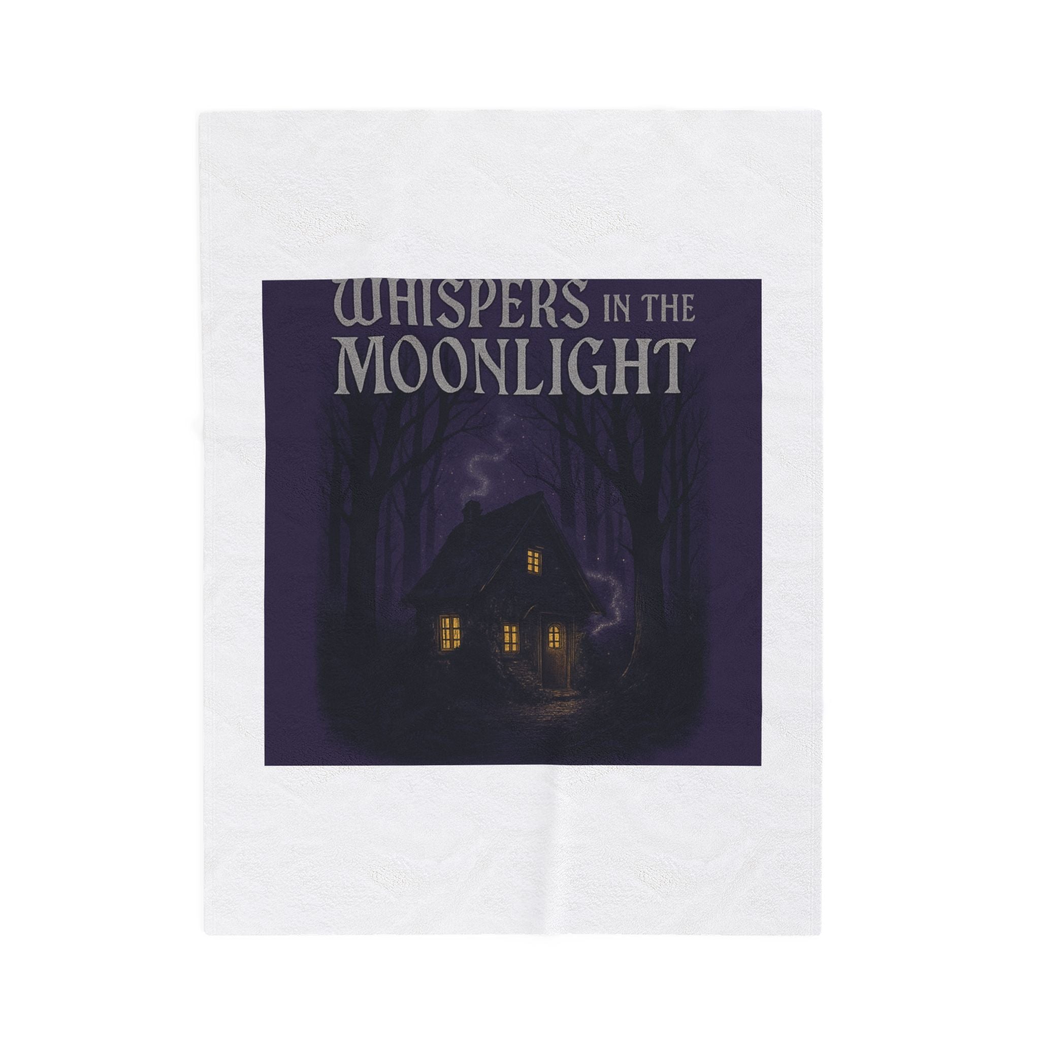 Whispers in the Moonlight Velveteen Plush Blanket — Cozy Gothic Cottage Throw