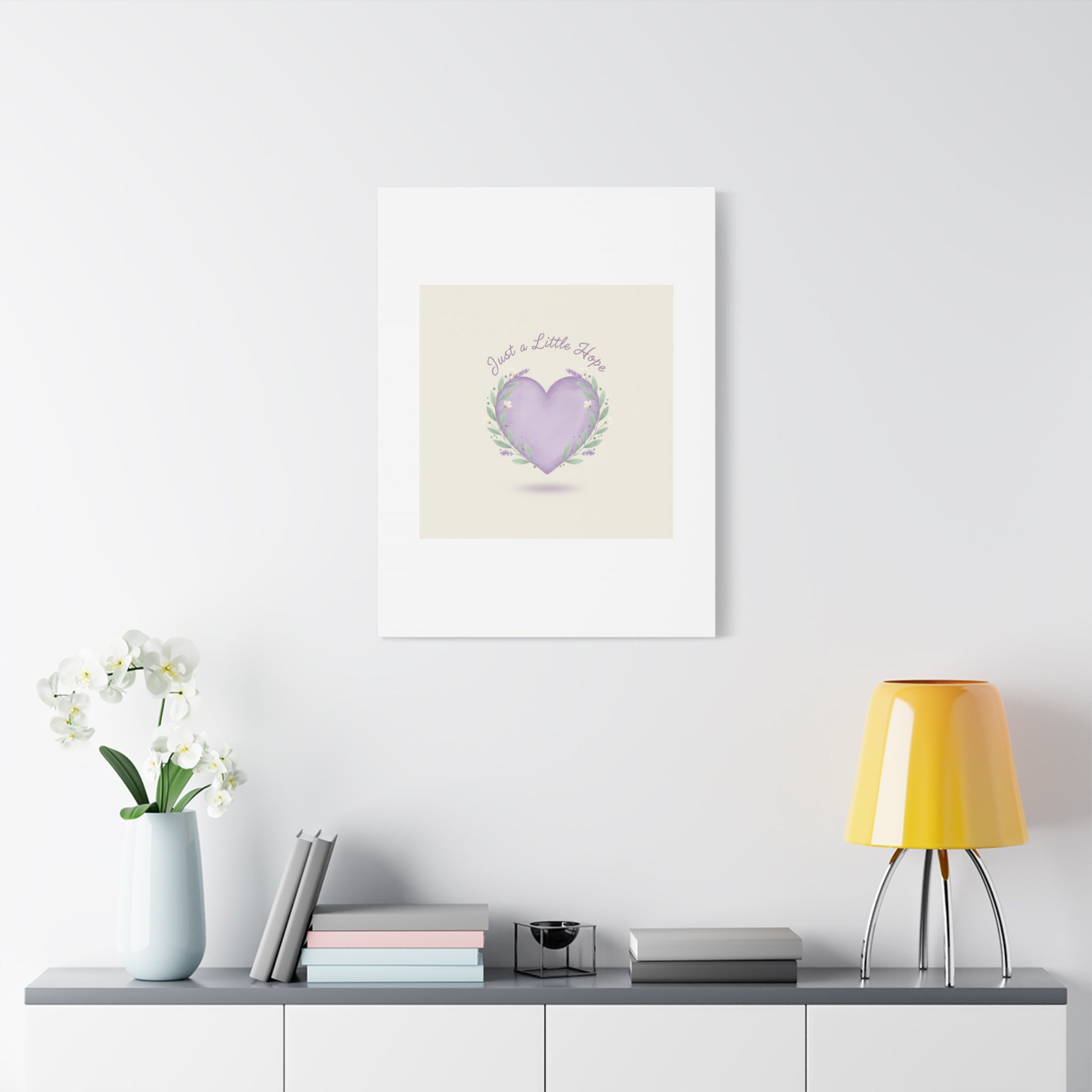 Just a Little Hope Canvas | Positive Micro-Optimism, Lavender Heart