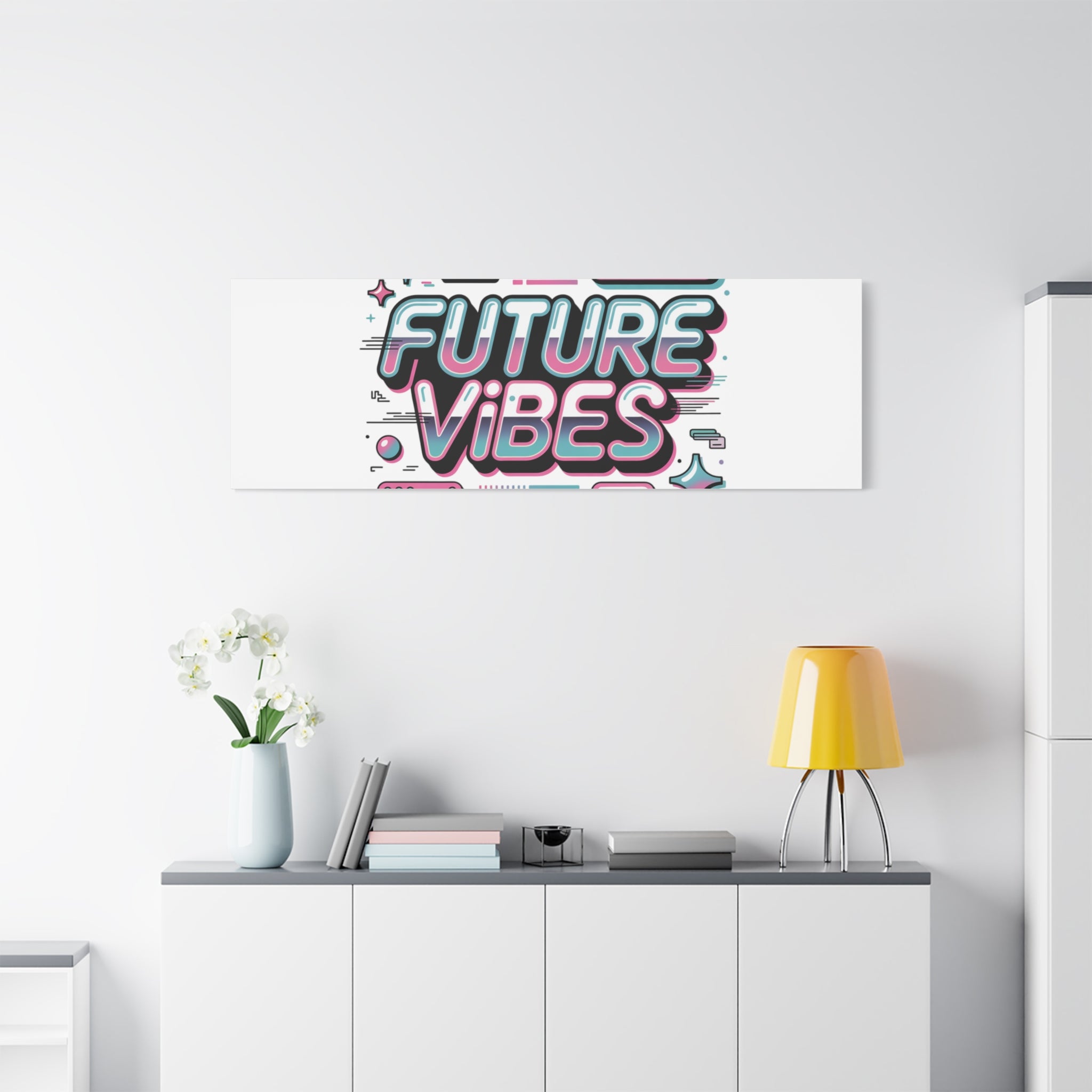 Future Vibes Canvas | Y2K Cyber Holo, Retro Tech Print