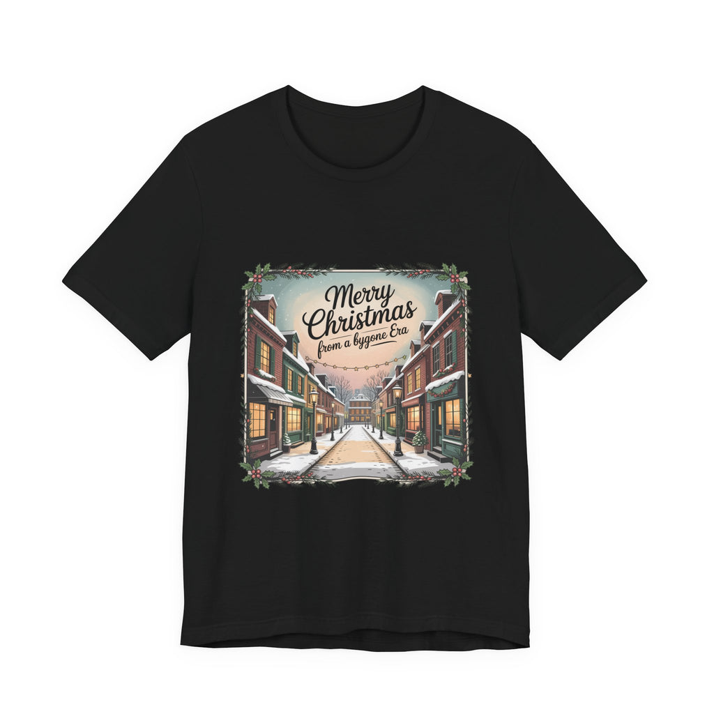 Merry Christmas Vintage Postcard Tee | Retro Holiday Card Design
