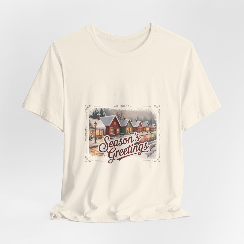 Season's Greetings Vintage Christmas Tee | Retro Holiday Card Design