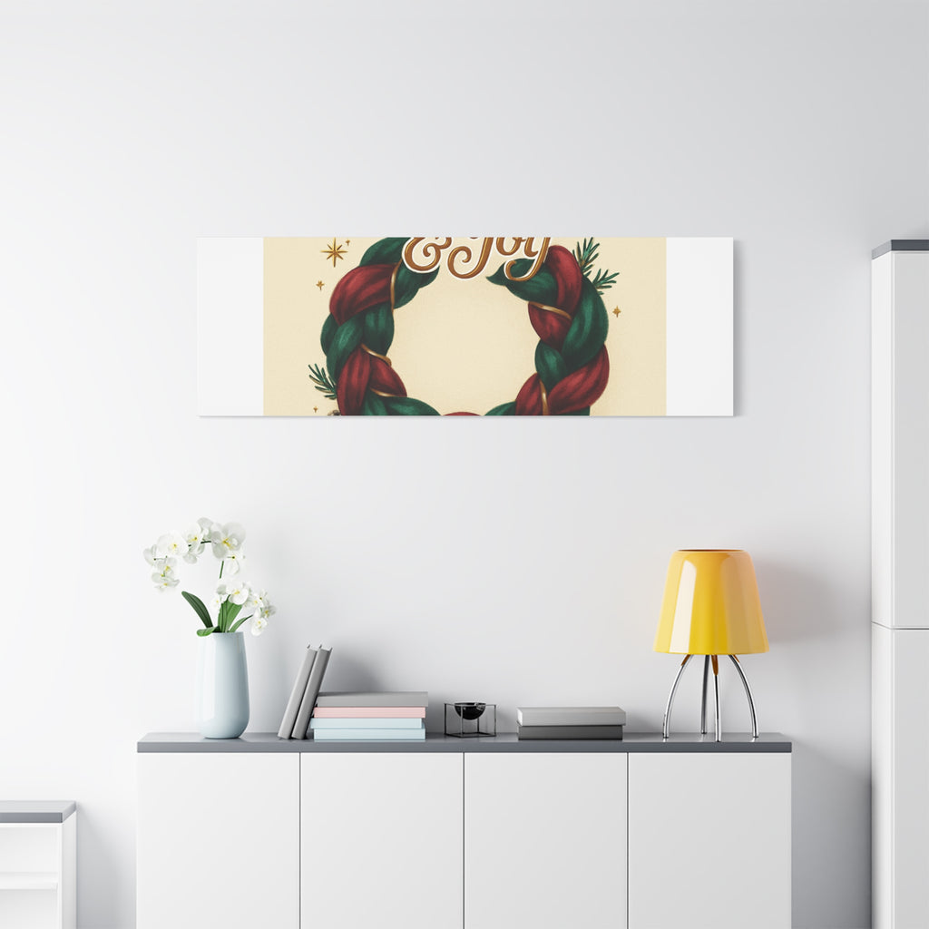 Christmas Wreath Canvas - "Comfort & Joy" Holiday Wall Art