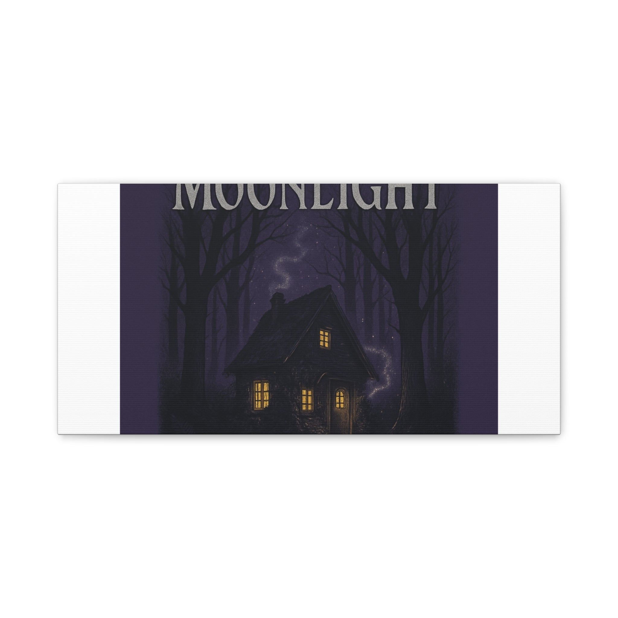 Whispers in the Moonlight Canvas Art – Haunted Cottage Wall Decor