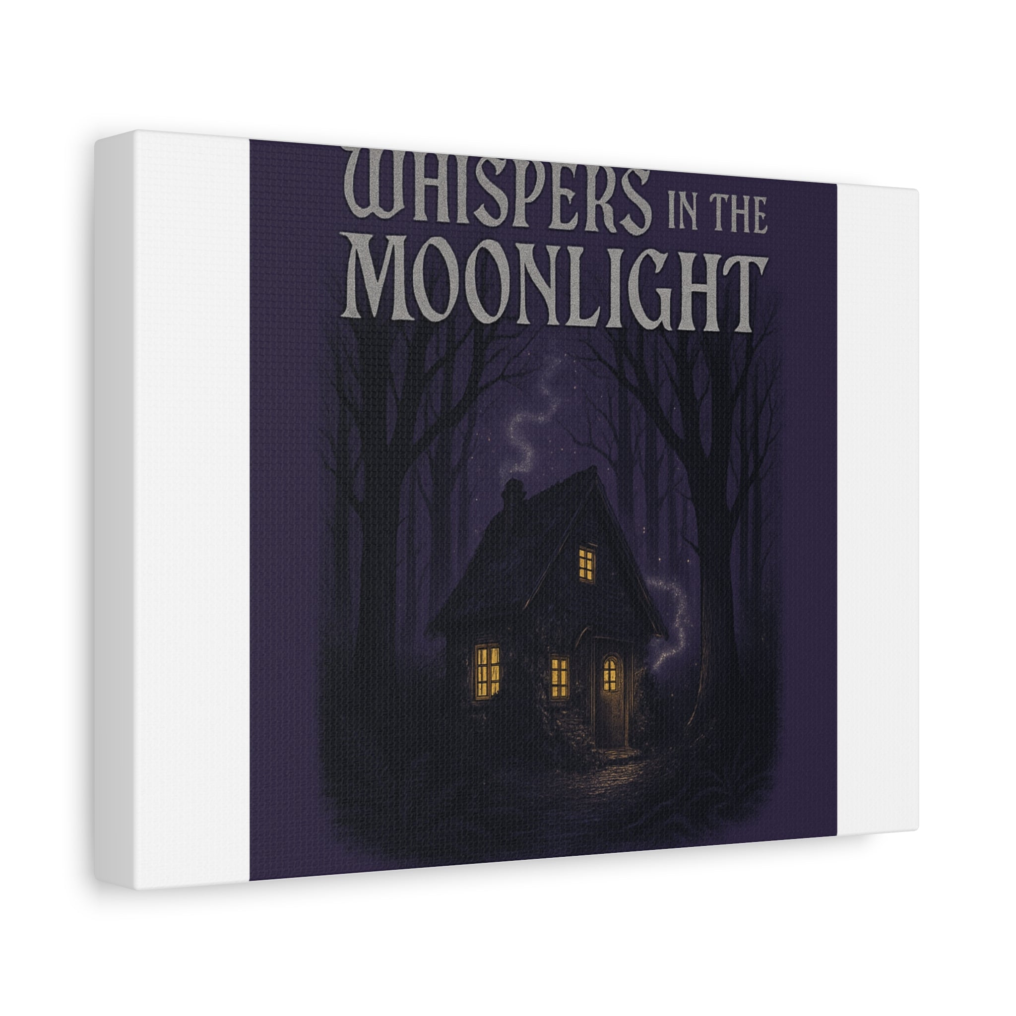 Whispers in the Moonlight Canvas Art – Haunted Cottage Wall Decor