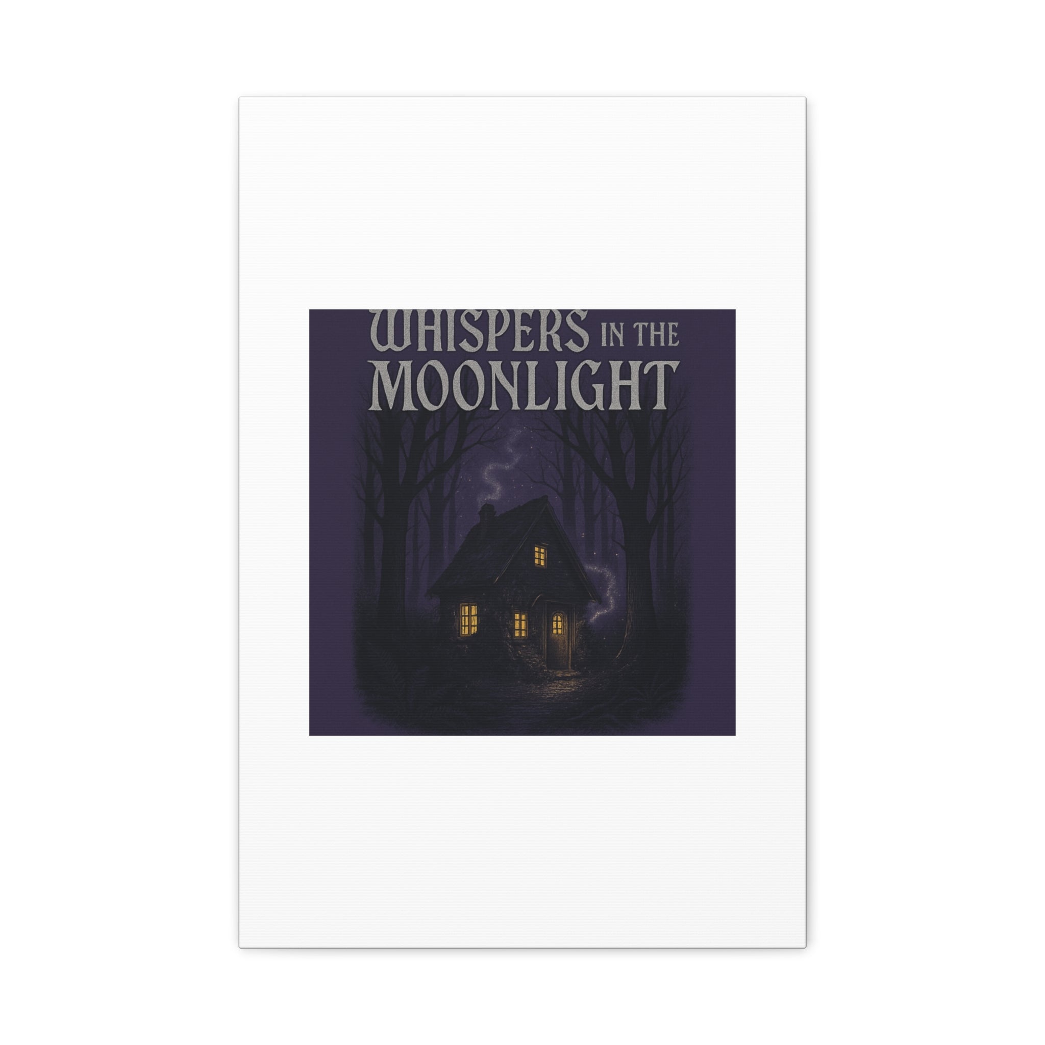 Whispers in the Moonlight Canvas Art – Haunted Cottage Wall Decor