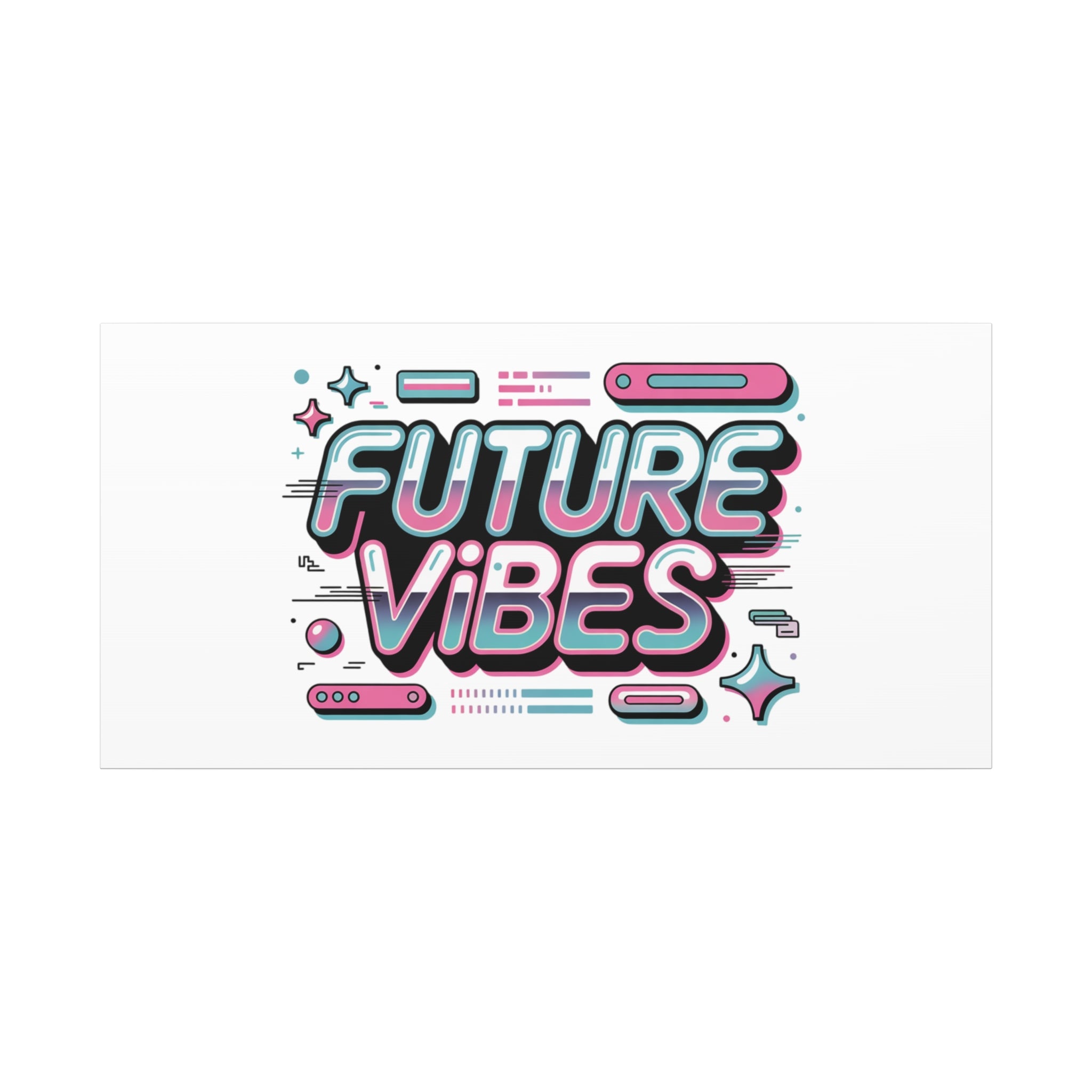 Future Vibes Canvas | Y2K Cyber Holo, Retro Tech Print