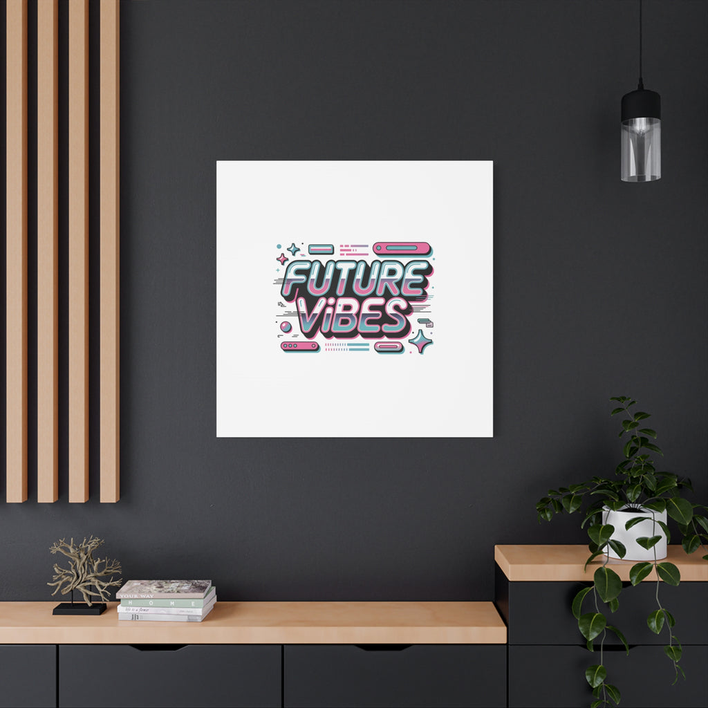 Future Vibes Canvas | Y2K Cyber Holo, Retro Tech Print