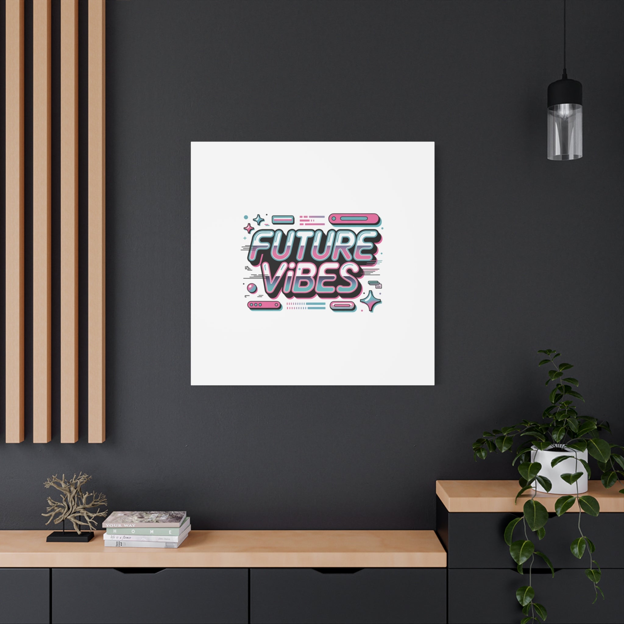 Future Vibes Canvas | Y2K Cyber Holo, Retro Tech Print