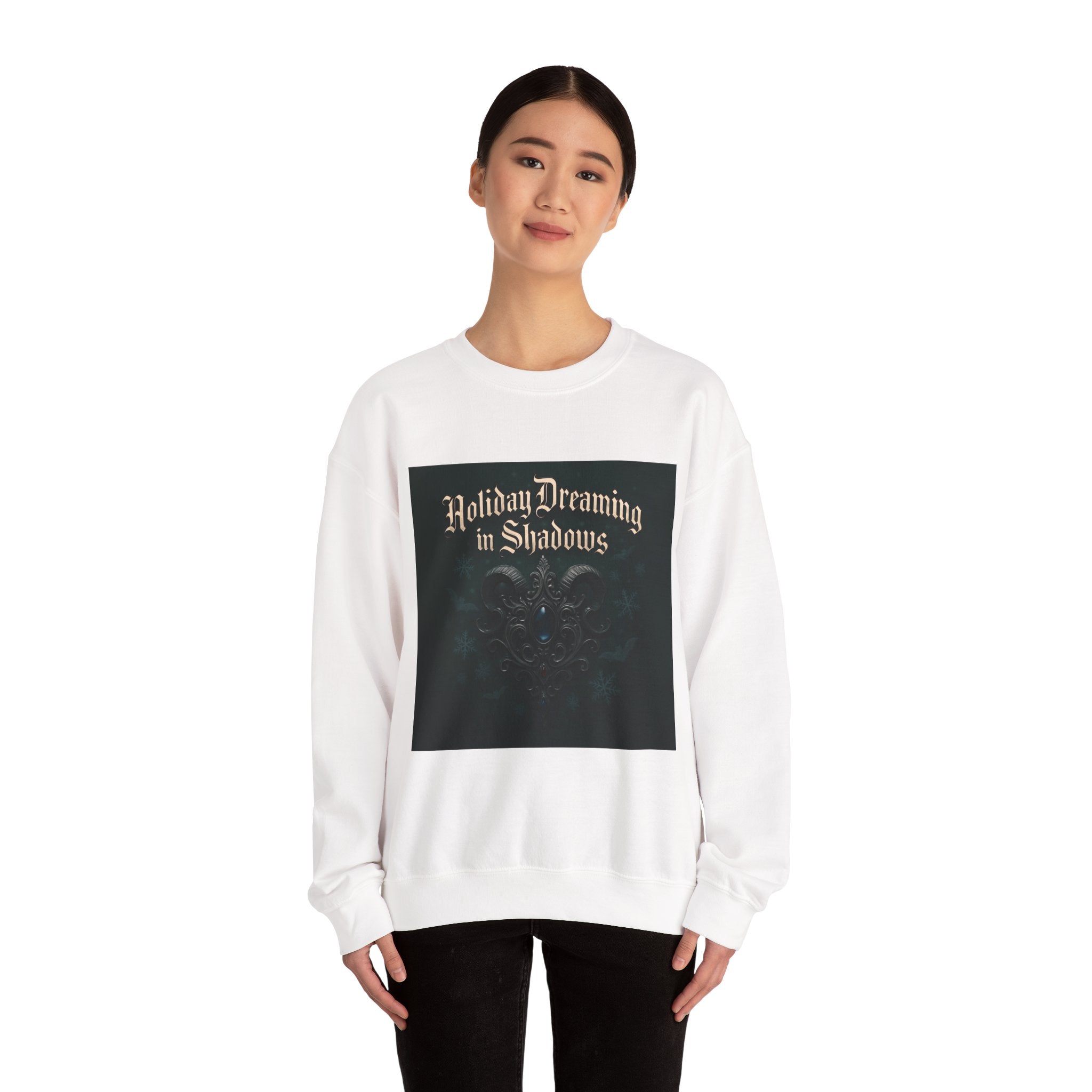 Crewneck Sweatshirt — "Holiday Dreaming in Shadows" Gothic Holiday Pullover