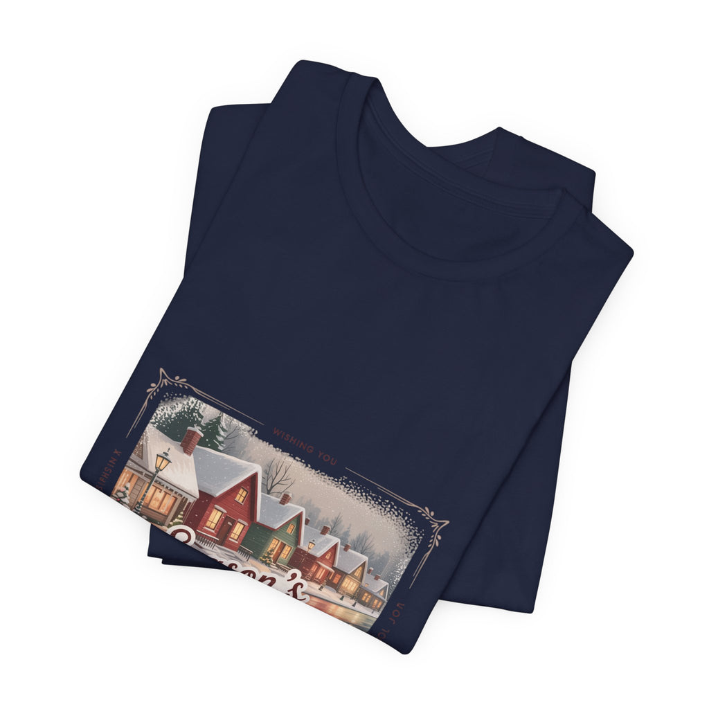 Season's Greetings Vintage Christmas Tee | Retro Holiday Card Design