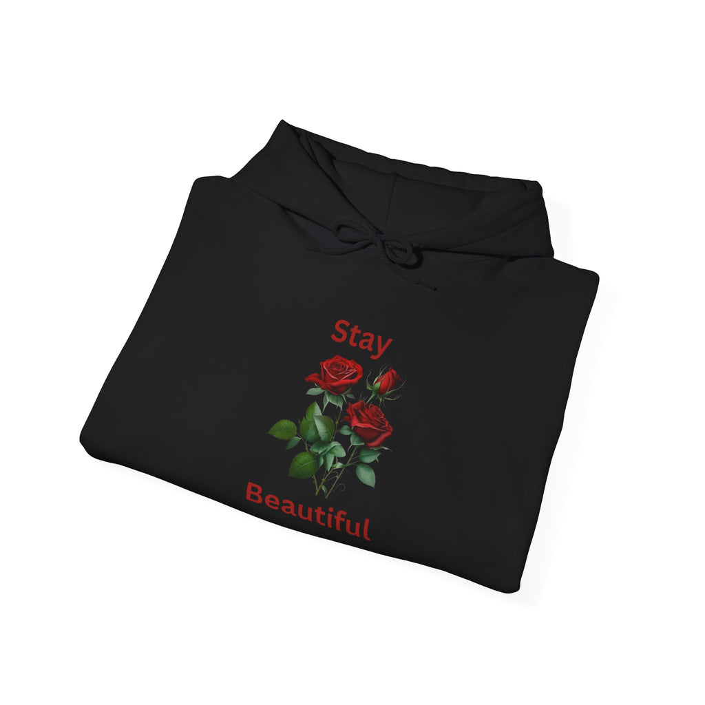 Stay Beautiful Rose Hoodie, Vintage Floral Sweatshirt, Unisex Gift, Cozy Layer, Perfect for Spring Style