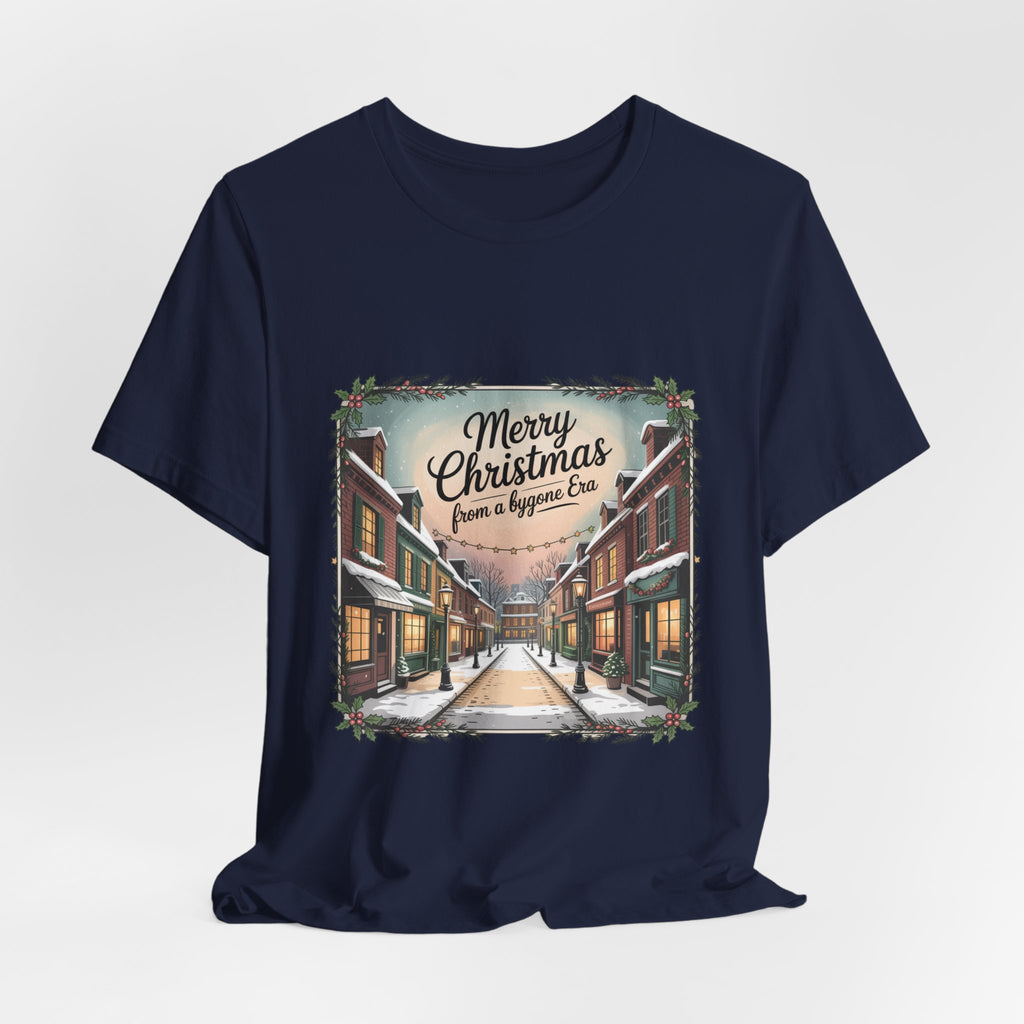 Merry Christmas Vintage Postcard Tee | Retro Holiday Card Design