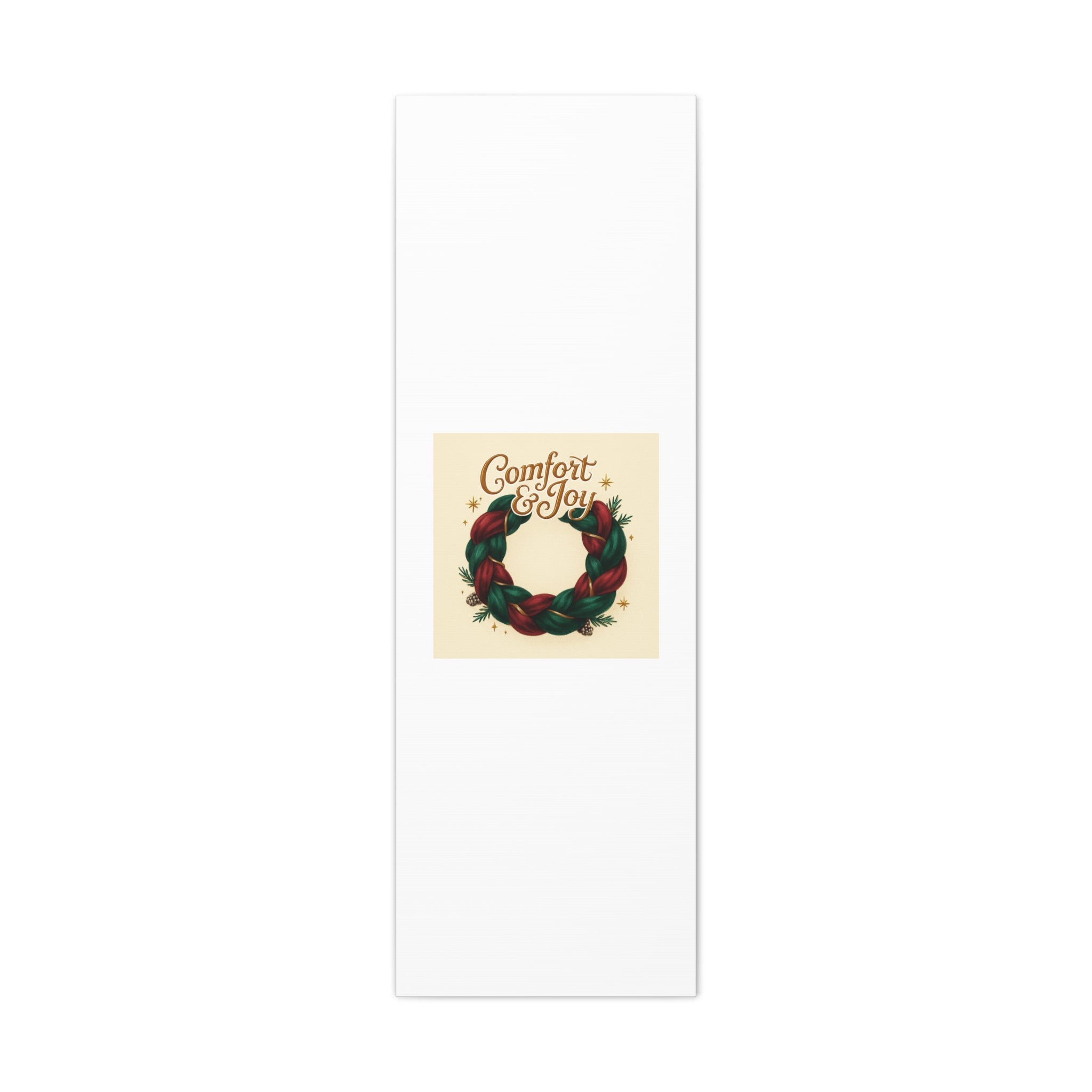 Christmas Wreath Canvas - "Comfort & Joy" Holiday Wall Art