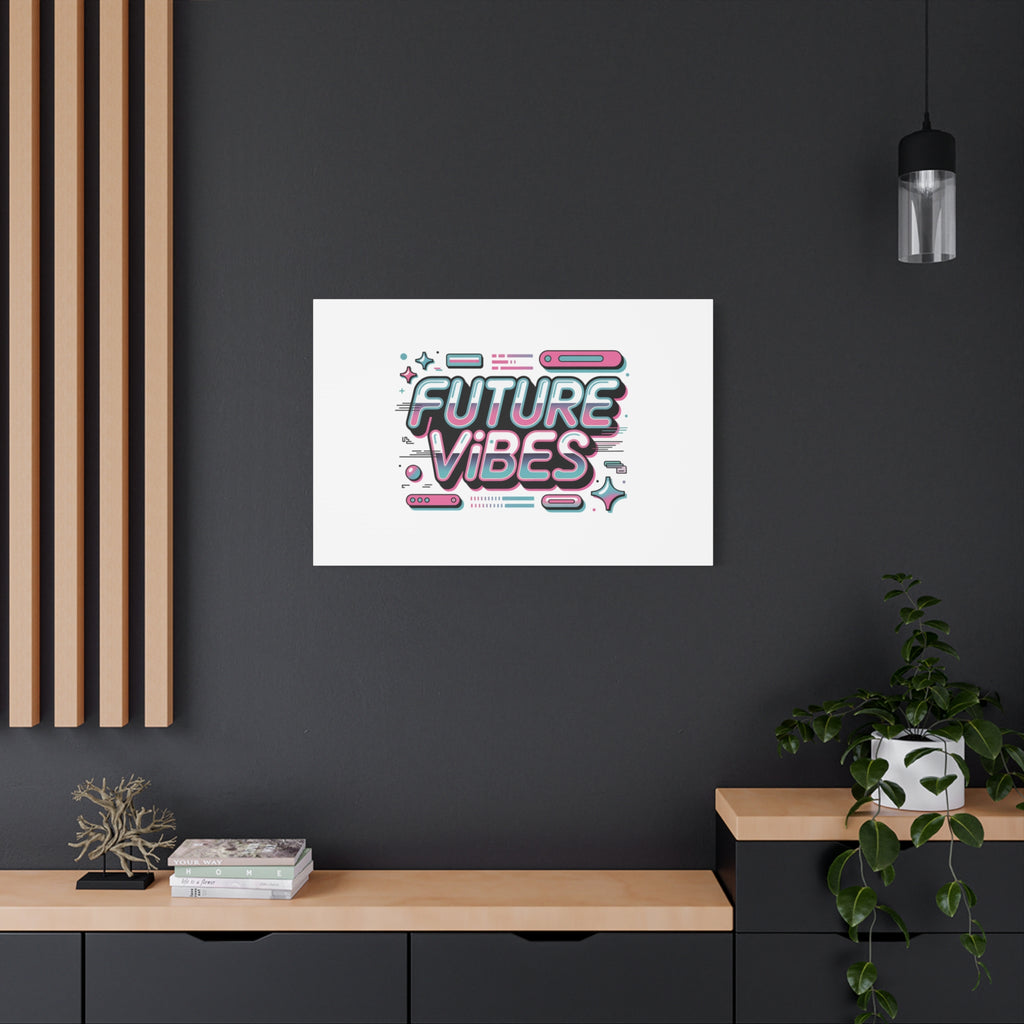 Future Vibes Canvas | Y2K Cyber Holo, Retro Tech Print