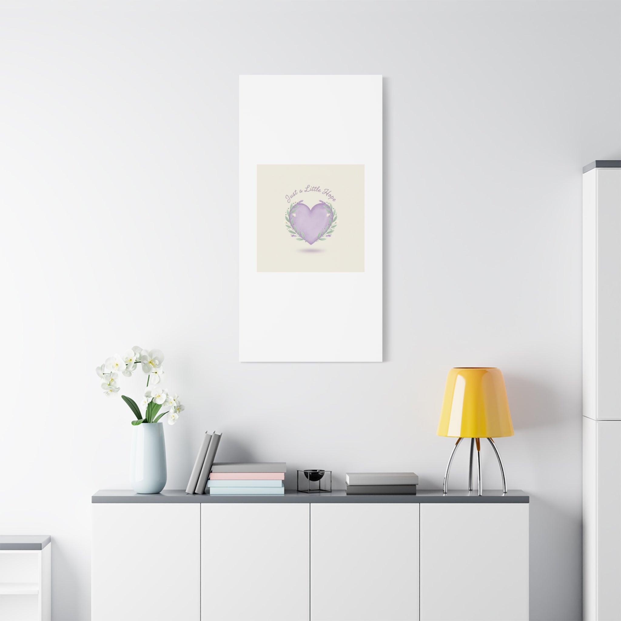 Just a Little Hope Canvas | Positive Micro-Optimism, Lavender Heart