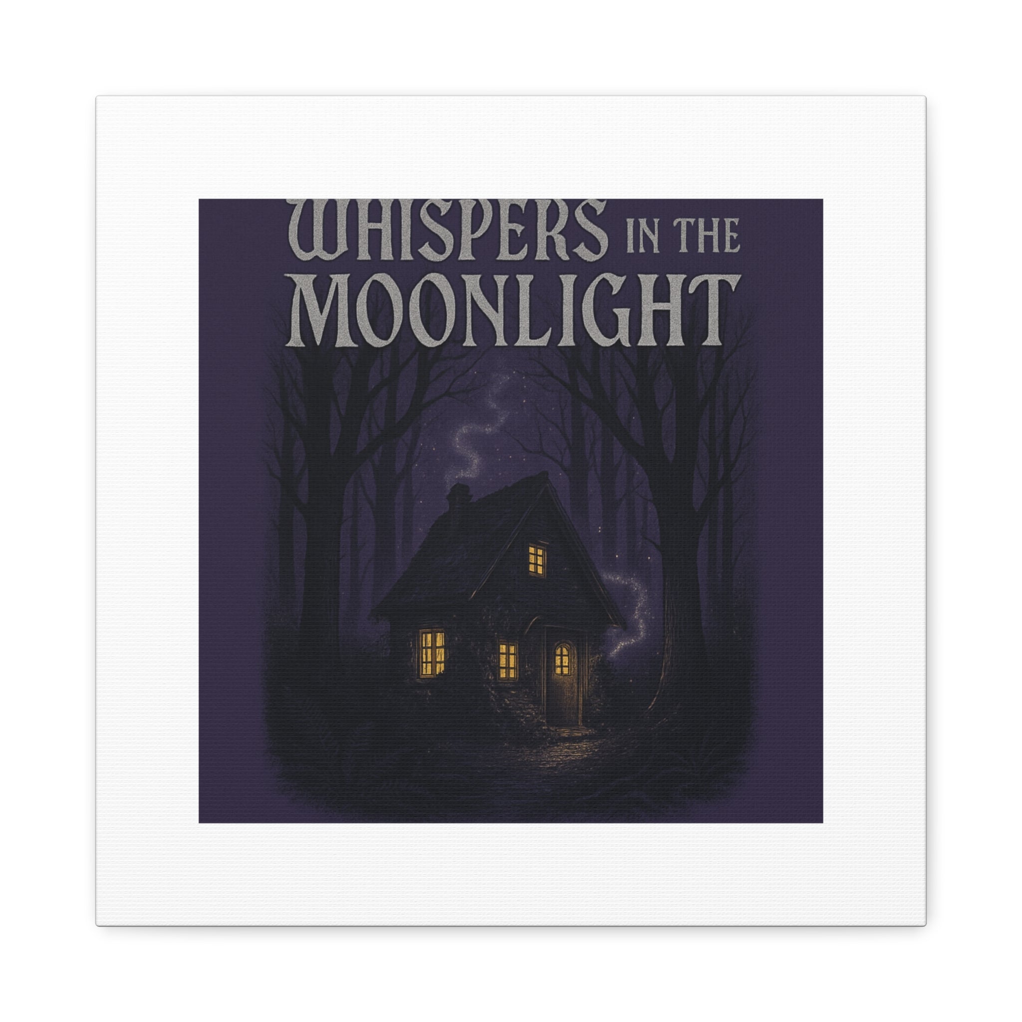 Whispers in the Moonlight Canvas Art – Haunted Cottage Wall Decor