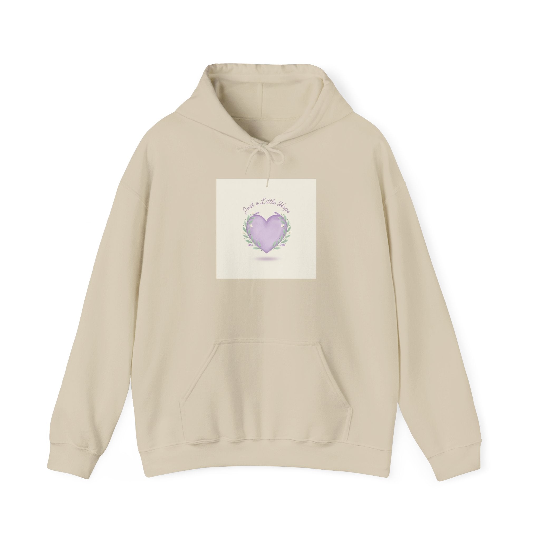 soft lavender heart hoodie | positive micro-optimism, kindness messages