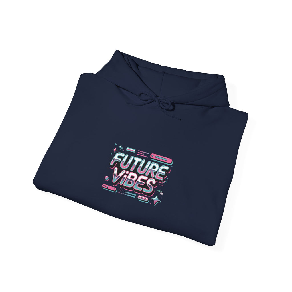 Future Vibes Hoodie | Y2K cyber holo aesthetic, retro tech print