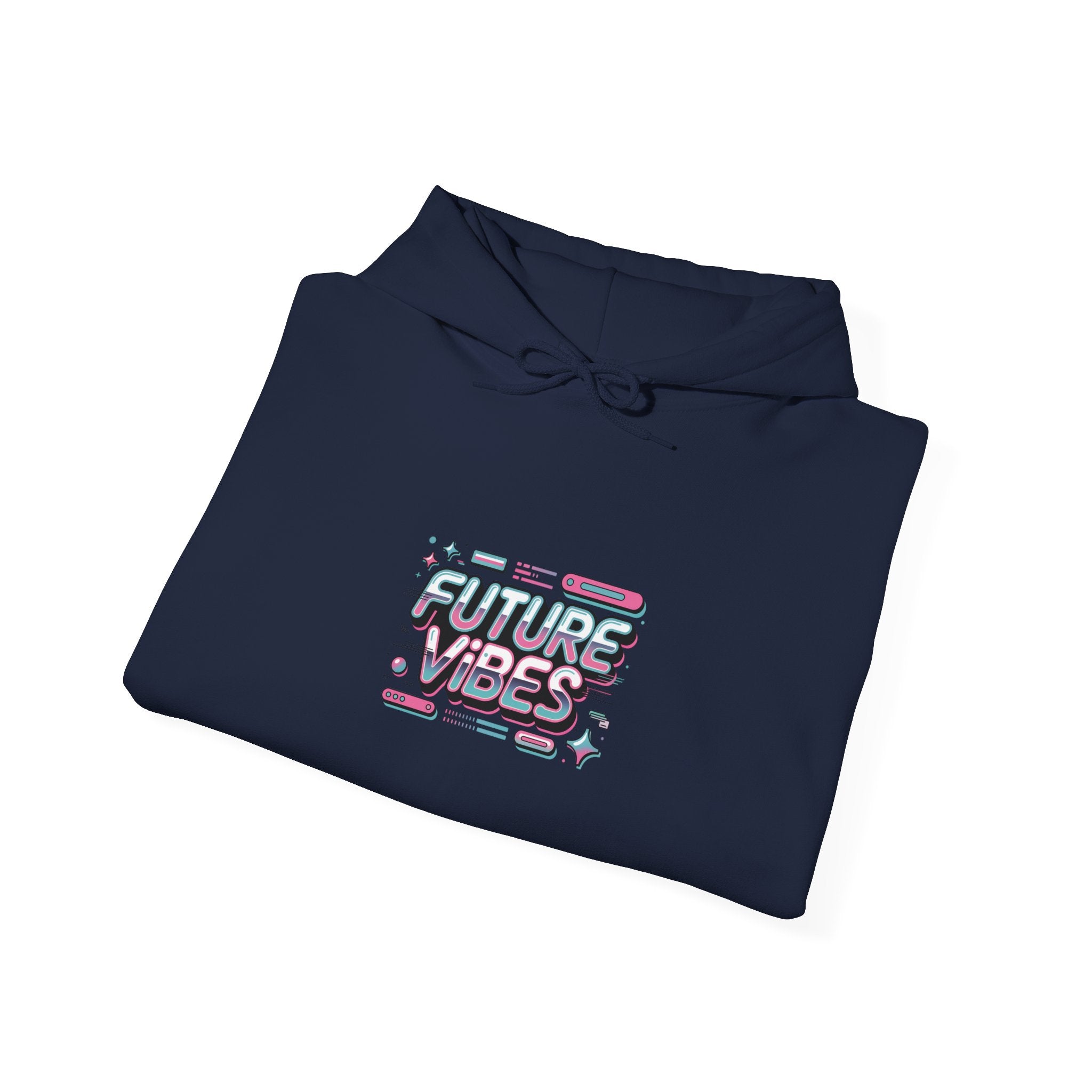 Future Vibes Hoodie | Y2K cyber holo aesthetic, retro tech print