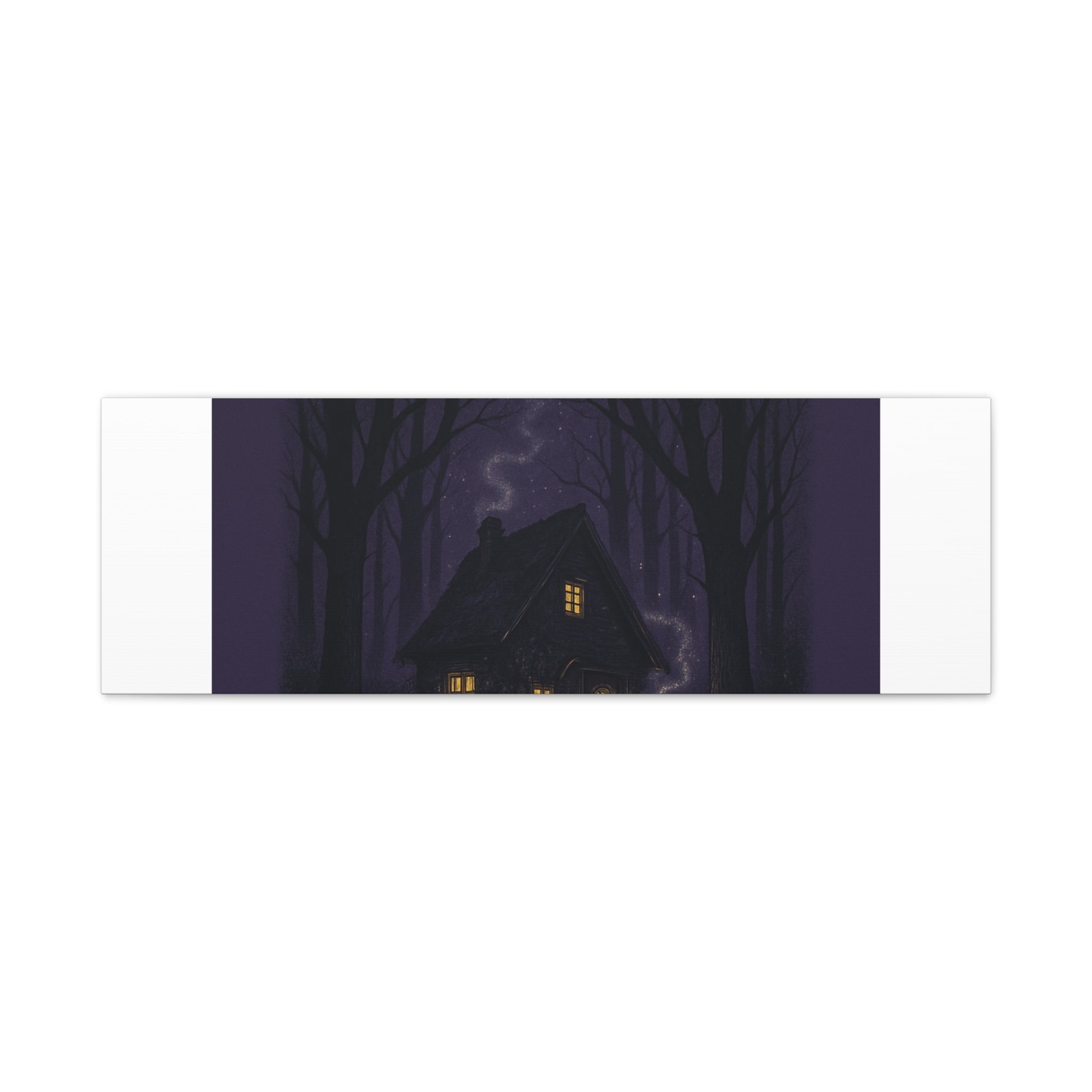 Whispers in the Moonlight Canvas Art – Haunted Cottage Wall Decor